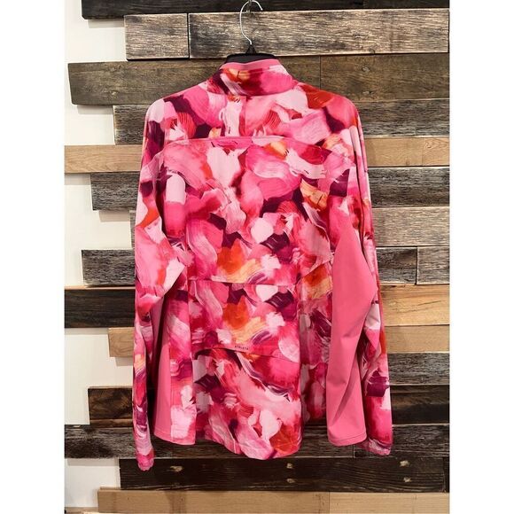 ATHLETA NWT Run With It Printed Jacket Painted Energy Coral Pink Zip plus sz 3X - Picture 3 of 9